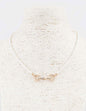 4MM Pearl with Gold Horse Bit 16"-18" Necklace