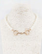 Natural Beaded with Gold Horsebit 16"-18" Necklace