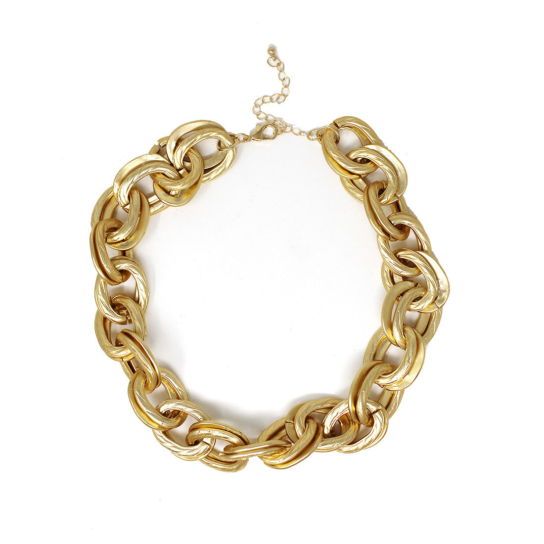 Gold Thick Textured Oval 18" Necklace
