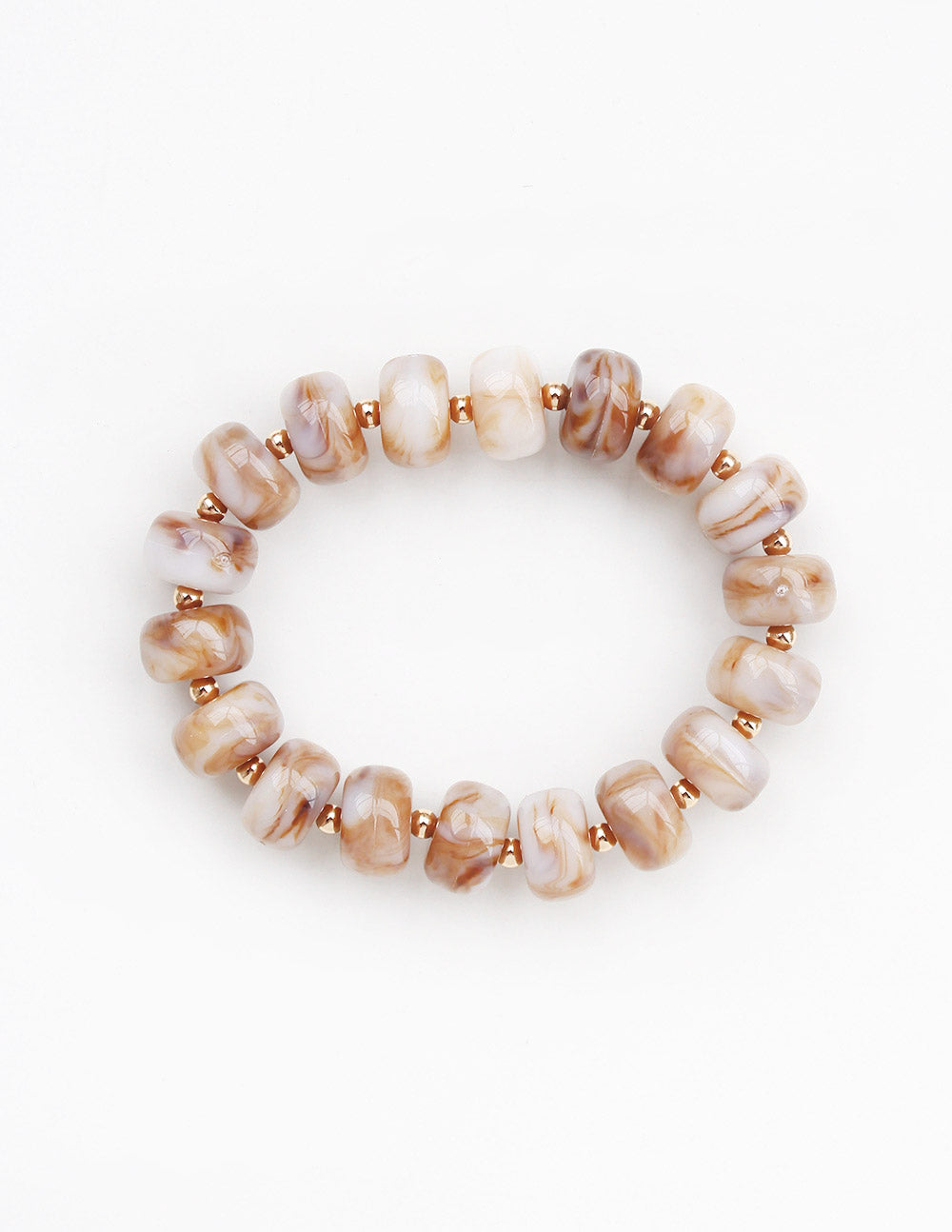 Natural/Brown Acrylic Oval Stretch Bracelet
