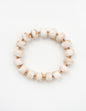 Cream Acrylic Oval Beaded Stretch Bracelet