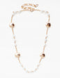 Gold Chain with Pearls and Gold Textured Coin 16"-18" Necklace