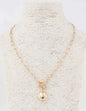 Thin Gold Chain with Toggle and Gold Ball Charm 16"-18" Necklace