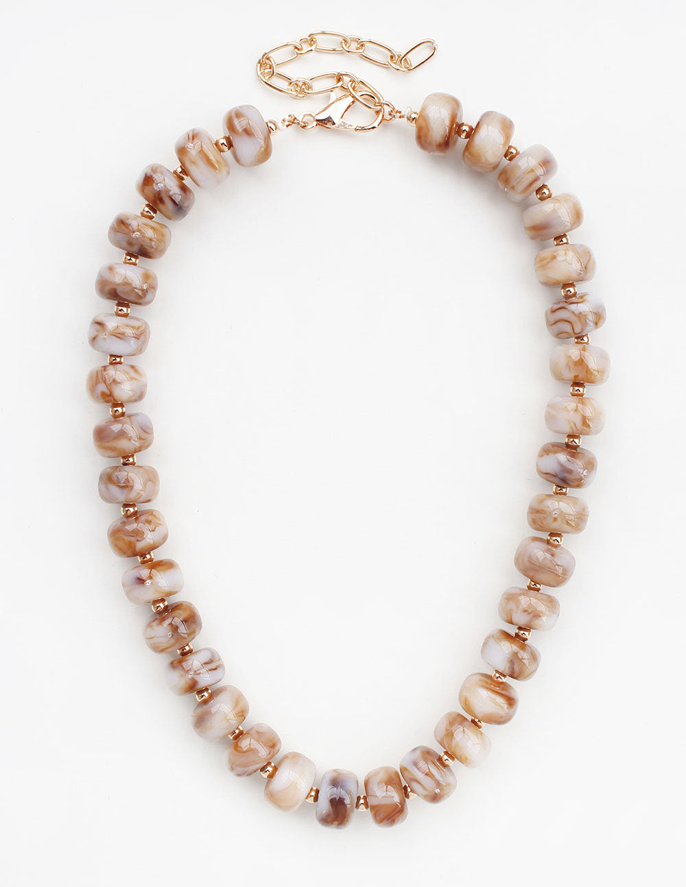 Natural/Cream Oval Beaded Chunky 16"-18" Necklace