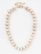 White/Cream Oval Beaded Chunky 16"-18" Necklace