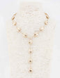 Gold Flat Beaded 17" Y Drop Necklace