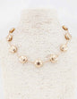 Gold Flat Beaded 16"-17" Necklace