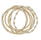 Set of 5 Gold Beaded and Pearl Stretch Bracelet Set